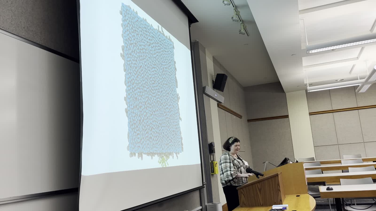 Speaker presenting a slide at the Rutgers Chemical Physics Symposium